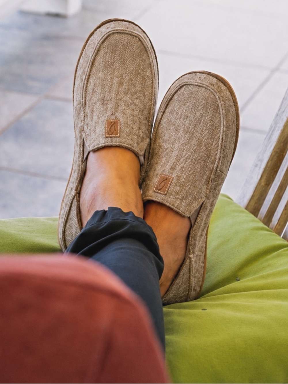 Olukai Moloa Kilohana Wool Lined Rubber Sole Slippers Slides Tan Taupe Size 11